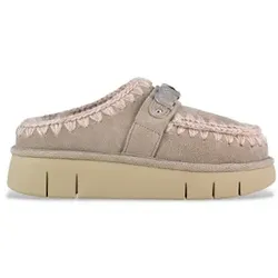 Mou für Damen. MU.FW531001A Bounce Clogs Leder Clogs Metall-Logo , taupe (38), 3 bis 5 cm, Keine, Lässig