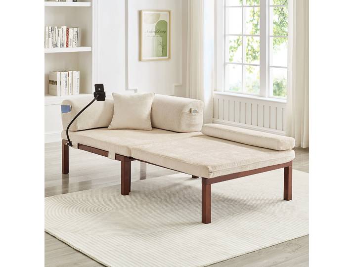 Canapé-lit Pliable 98x81x72\,5 Cm Beige – Lit Simple Escamotable\, Structure En Bois Meubliv