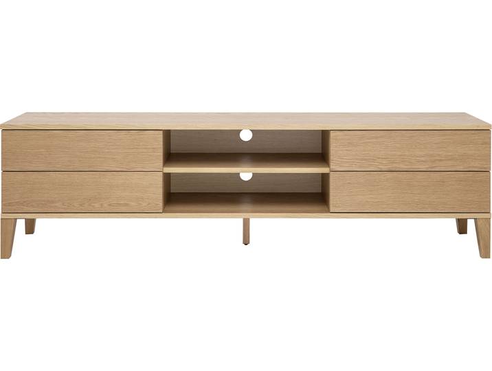 Meuble TV scandinave bois clair chêne 4 tiroirs L180 cm FREDDY