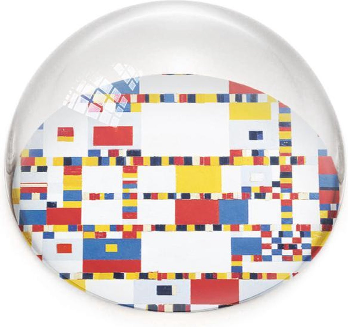 Lanzfeld Glazen bolle presse papier Mondriaan Boogie Woogie