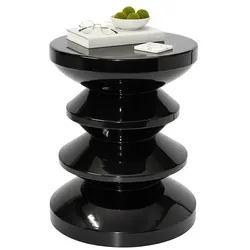 Relaxdays Beistelltisch Zick-Zack-Design Schwarz