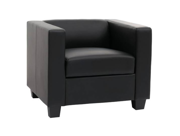 MCW Sessel Loungesessel Schwarz, 86x70x75 cm, Wohnzimmer, Sessel, Polstersessel