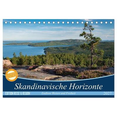 Skandinavische Horizonte (Tischkalender 2027 DIN A5 quer), CALVENDO Monatskalender
