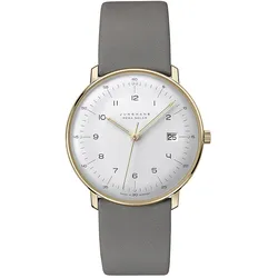 Junghans 59/7324.02 max bill Unisex Funkuhr Mega Solar Grau/Goldfarben