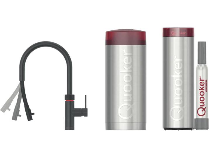 Quooker COMBI+ & Quooker Flex Round Zwart & Quooker CUBE