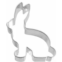 BIRKMANN Ausstechform Hase Sitzend, Ausstecher, Plätzchenform, Keks, Plätzchen, Weißblech, 7 cm, 121751