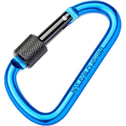 Schraubkarabiner, 75 mm blau, Aluminium