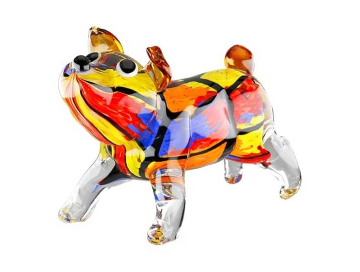 GILDE Glas Art Skulptur Hund Pacco gefertigt in Handarbeit Dekoration Figur für den Innenbereich Perfekt für Tierfreunde und Hundebesitzer