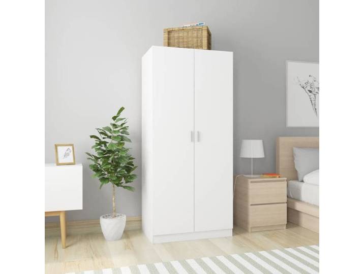 BEAU Armoire de Chambre - Penderie - Garde-Robe - Blanc 80x52x180 cm Bois d'ingénierie mode335852