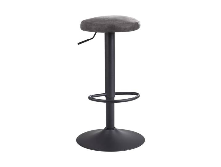Tabouret de bar aspect daim en tissu, gris