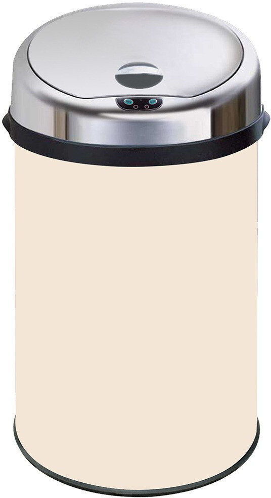 Symple Stuff Ladson Steel Motion Sensor Kitchen Trash Can Cream 30L
