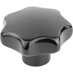 STERNGRIFF ÄHNLICH DIN6336 D=M16, D1=80H=50, FORM:K, DUROPLAST SCHWARZ HOCHGLANZPOLIERT, KOMP:STAHL - schwarz