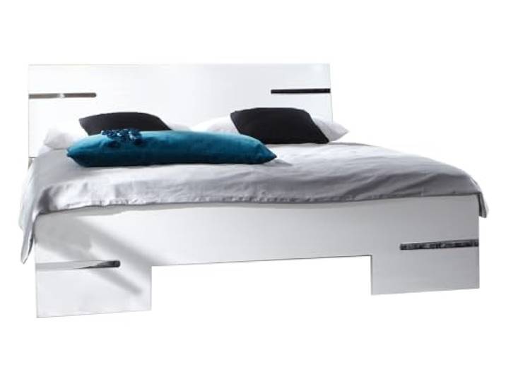 möbelando Bettgestell >Anna< in Weiss - 169x81x210cm (BxHxT)