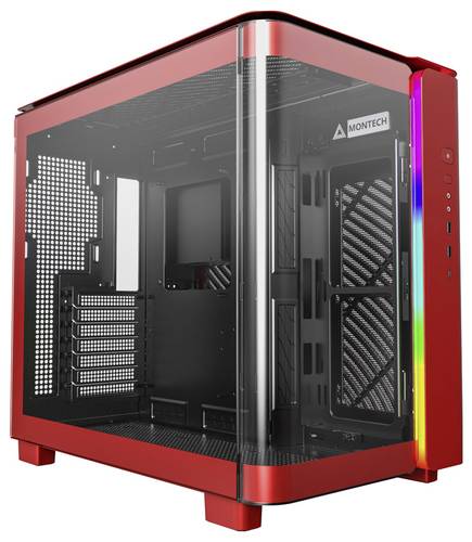 MONTECH KING 95 Tempered Glass ARGB Midi-Tower PC-Gehäuse Rot
