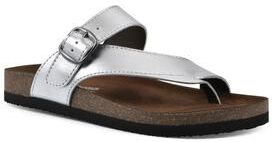 Women's Carly Sandal by White Mountain in Silver Leather (Size 10 M)