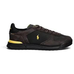 Polo Ralph Lauren für Herren. 809P15680002 Varick Sneaker mit braunen Wildlederpaneelen, schwarz (42), Wohnung, Schnürsenkel, Lässig