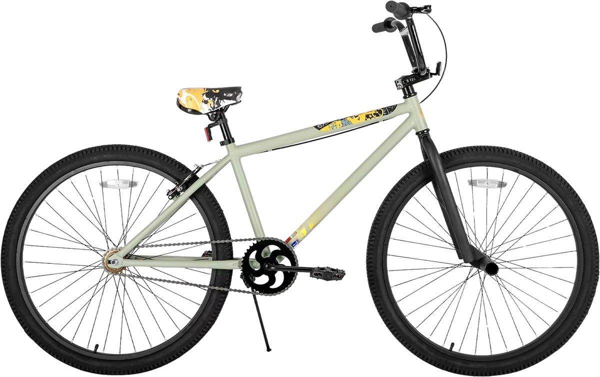 BMX-Fahrrad - Für Jugendliche & Erwachsene - Anfänger bis Fortgeschrittene - mit 2 Pegs - 61-66 cm - Grau