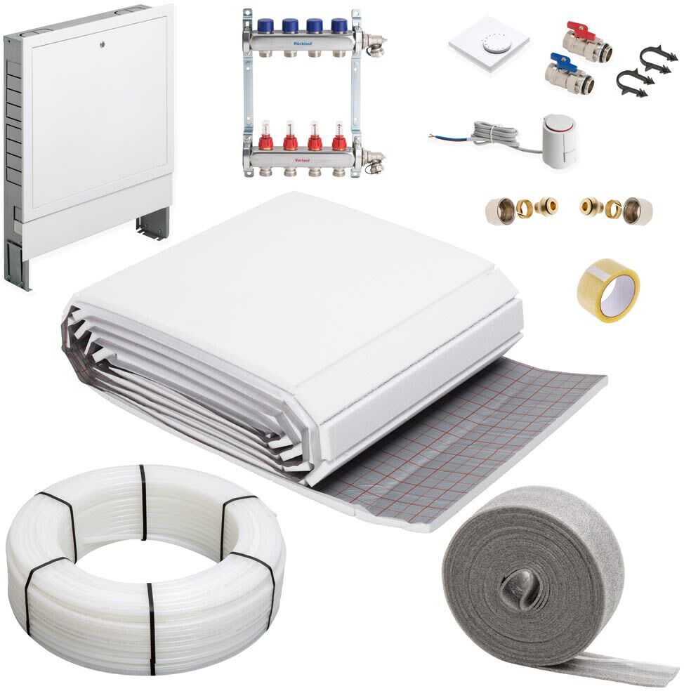 Megabad Profi Collection Megabad Fußbodenheizung Tackersystem Komplettset für eine Fläche bis 50 m², Heizung, MBTS1EB50QM,