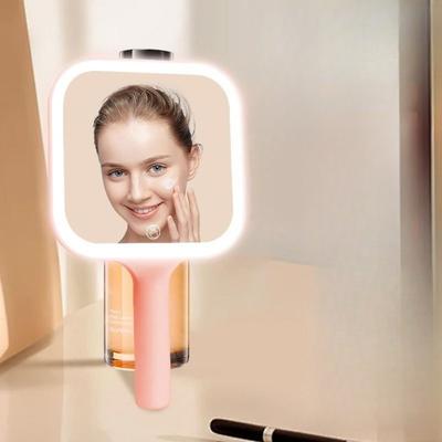 Fusion Finds LED Makeup Mirror With Color Lights Rechargeable Portable Lighted Vanity Mirror pink
