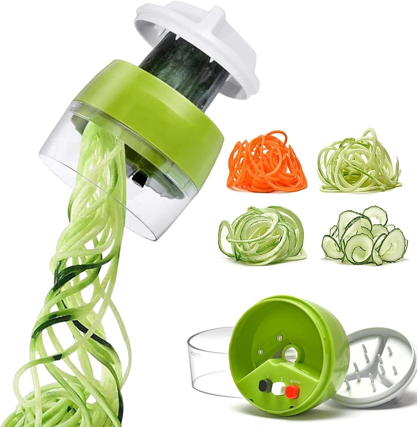 4-in-1 Spiral Slicer voor Groenten - Handmatige Groente Noodles Snijder voor Wortel, Komkommer, Aardappel en Courgette