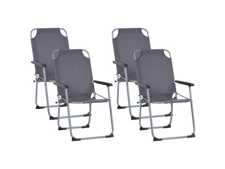 GARTENSTUHL 4er-Set klappbar Metall Grau Galatsi