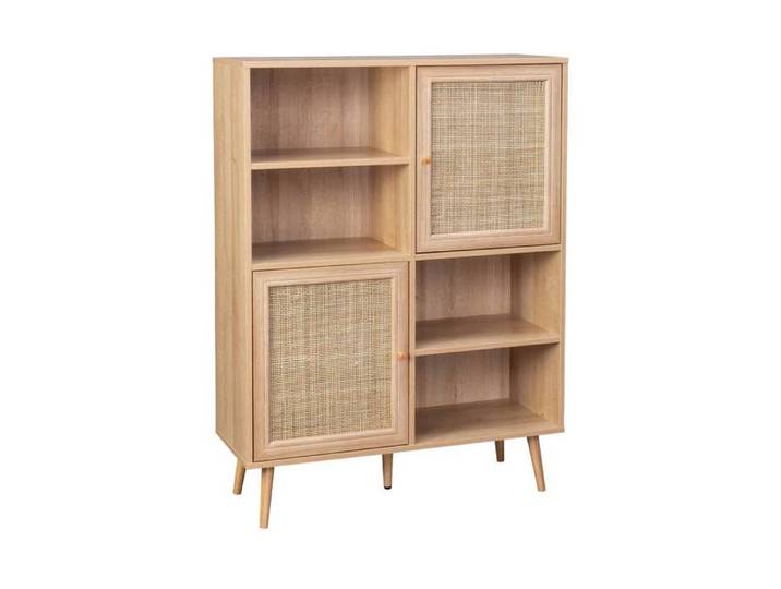 sweeek - Buffet décor bois et cannage 2 portes 90cm BOHÈME