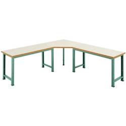Manuflex WP1419.0001 Fünfeck-Verkettungselement PROFI mit Kunststoffplatte, für Tischtiefe = 700 mm Grau, Grün