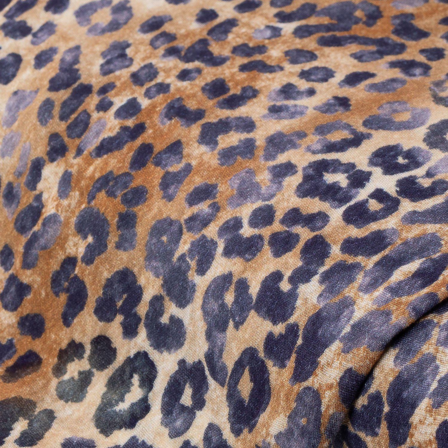 Musselin/Doppel-Gaze "Leo-Print", braun-color