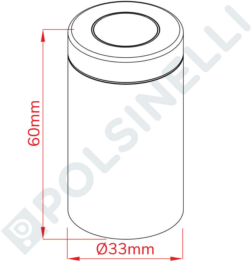 Polsinelli Capsule en PVC rouge ⌀33 (100 pcs)