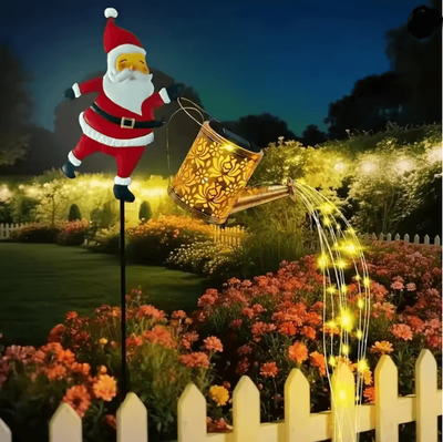 Inspire Essentials Santa Solar Kettle Garden Light Outdoor Christmas LED Decor d