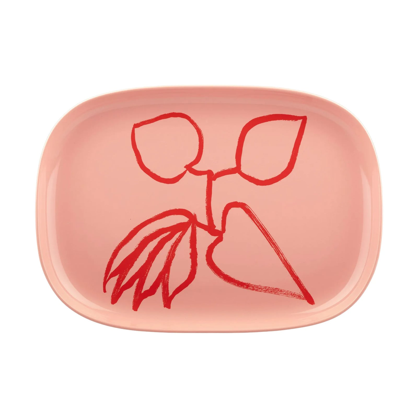 Marimekko Ukonhattu serveerschaal Salmon red-tomato red B/D: 32 x 23 cm
