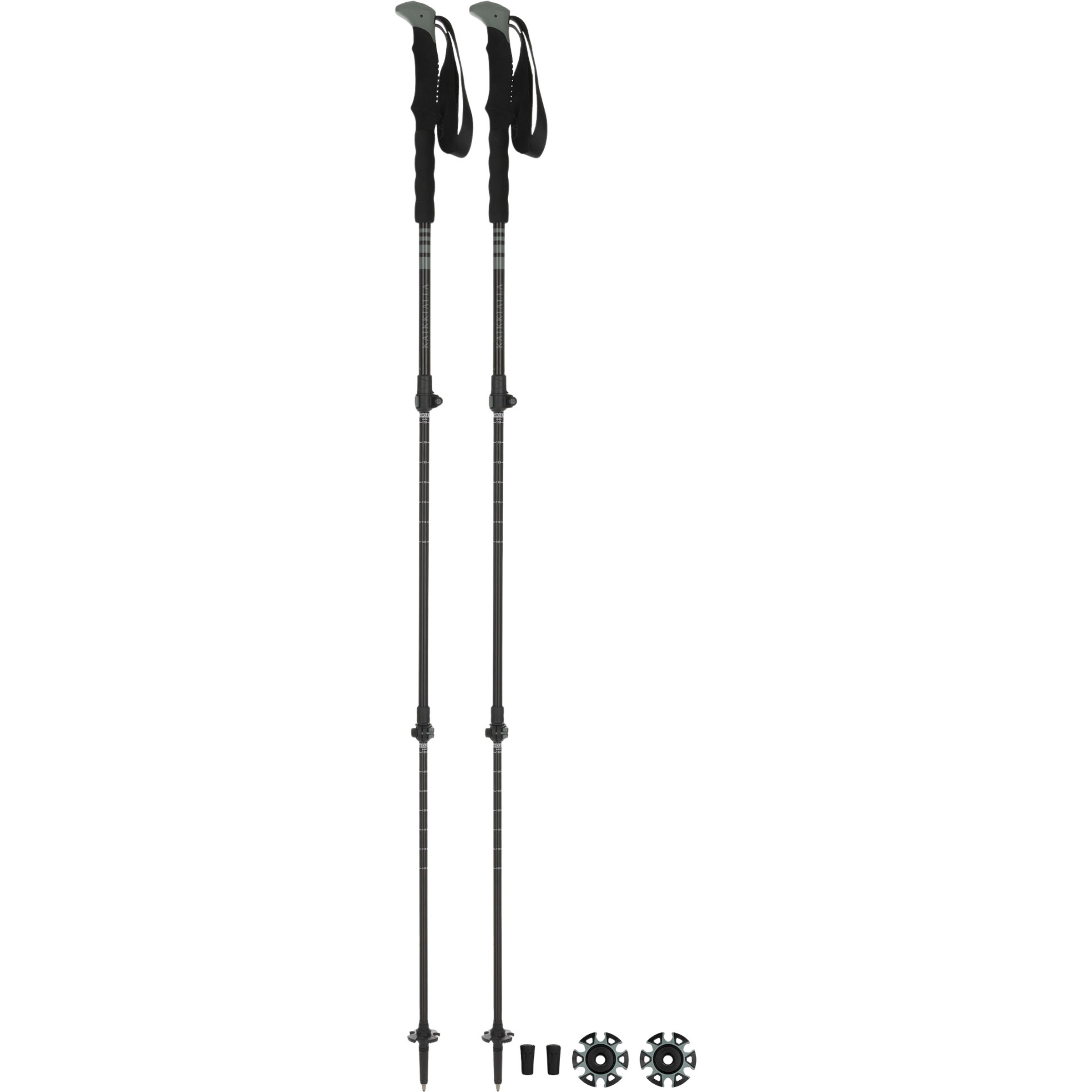 Bergzeit Basics Kaikkialla Pulsa 3 Stöcke Wanderstöcke & Trekkingstöcke schwarz Größe 105-135cm Camping