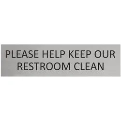 CombiCraft Aluminium Türschild Keep Restroom Clean 165x45mm mit 3M-Tape