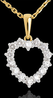 Edenly KettenanhÃ¤nger Herzrahmen - 0.9 Karat - 14 Diamanten