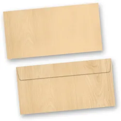 TATMOTIVE Briefumschläge Holz MADEIRA Braun 100 Stück DIN lang ohne Fenster Haftklebend Holzmaserung Holzmuster Holzoptik