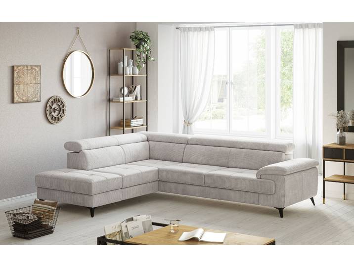 Ecksofa GOODPRODUCT Astra L-Form, B: 286 cm , beige (natural), B:286cm T:236cm, 95% Polyester (PES) 5%Polyamid (PA), Sofas, Ecksofa, mit Kopfteilverstellung, optional Schlaffunktion & Bettkasten