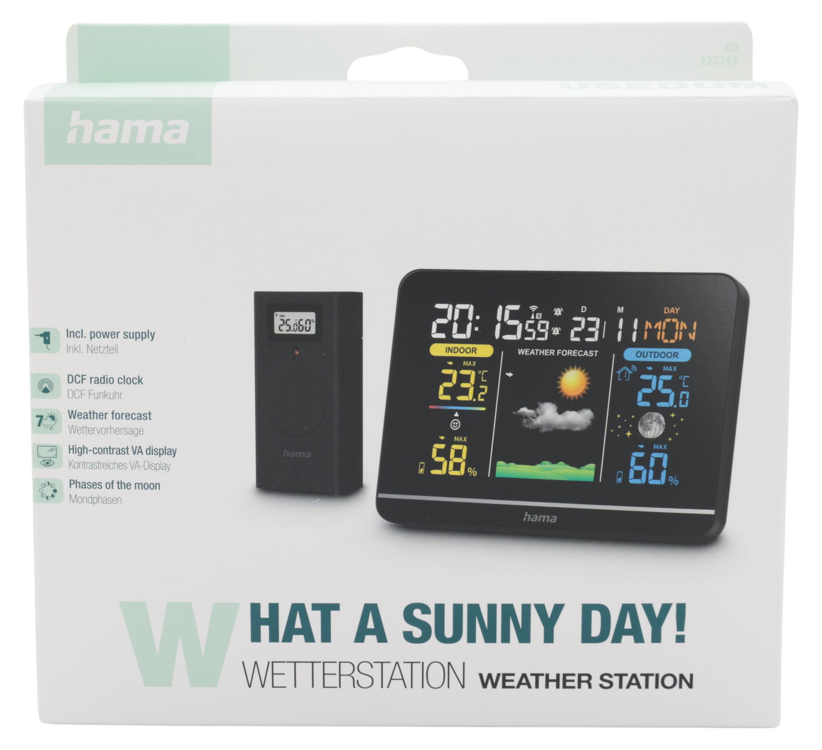 Hama Usedom weerstation, zwart