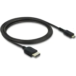Delock Koaxiales High Speed HDMI Kabel HDMI Stecker zu Micro HDMI Stecker 8K 60 (2 m), Videokabel, Schwarz