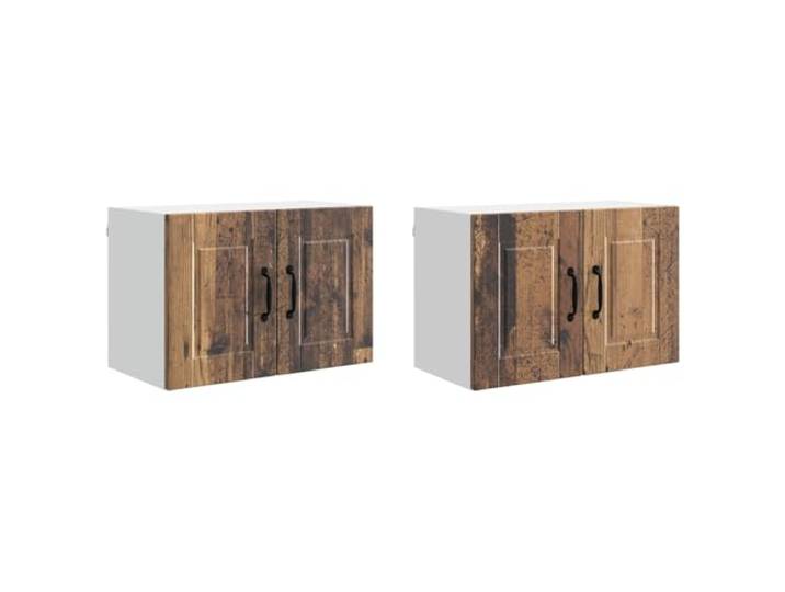 GPWERSDF Wandschrank Porto 2er Set Altholz 60 x 31 x 40 cm Holzwerkstoff, Wandmontage, offene Regale, platzsparend, für Küche und Wohnraum