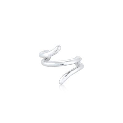 Single-Ohrhaken ELLI "Earcuff Ohrklemme Welle 925er Silber", silber, Ohrringe, Damen, onesize, ohne Stein, Silber 925 (Sterlingsilber)
