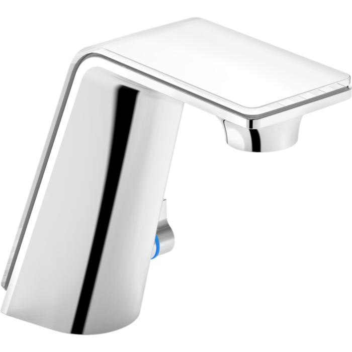 Hansa ALESSI Sense by HANSA Waschtischarmatur 07732201 Batteriebetrieb, mit LED-Leuchtanzeige, Ausladung 118 mm, chrom/weiss