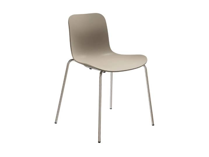 NORR11 Langue Stuhl Warm Grey-verchromtes Gestell