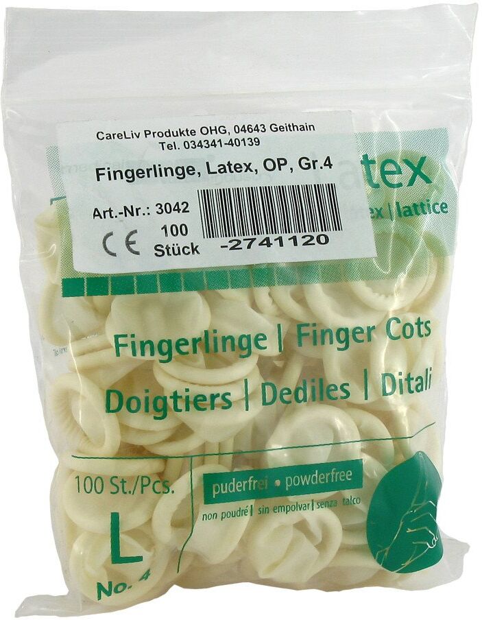 Careliv Produkte Fingerling Latex Op Größe 4 100stk