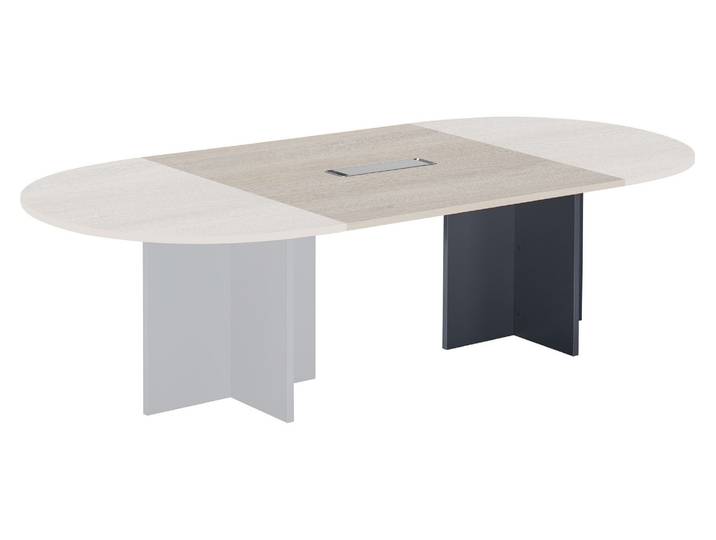 Extension pour table Excellens plateau chêne gris pieds croix anthracite - - Bruneau