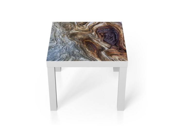 DEQORI Couchtisch 'Verwitterte Holzkunst', Glas Beistelltisch Glastisch modern