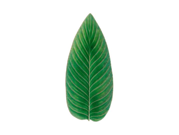 Handgefertigte Servierplatte „Riviera Strelizia leaf“ Tomate Costa Nova