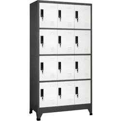 vidaXL Schließfachschrank Anthrazit und Weiß 90x45x180 cm Stahl
