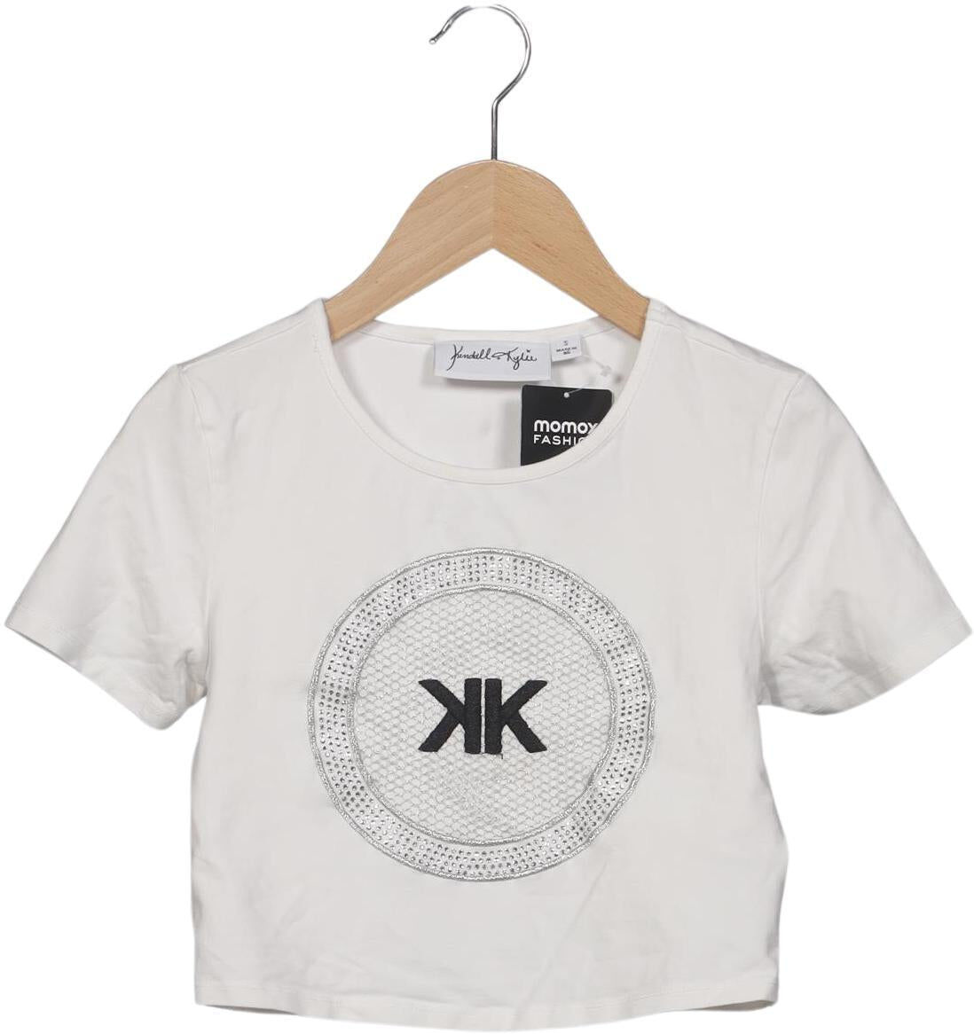 Kendall + Kylie Damen T-Shirt, Weiß, Gr. S, Baumwolle / Elasthan - Second Hand