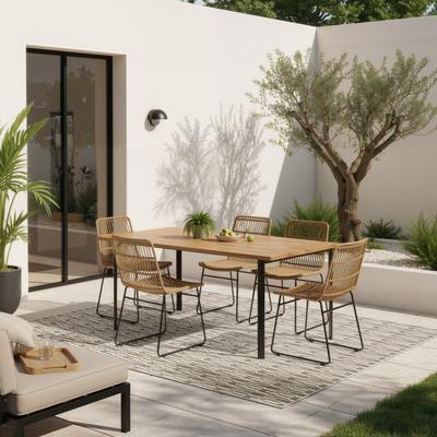 ROW Zarina Modern Geometric Beige / Ivory Indoor/Outdoor Area Rug