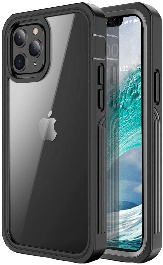INCOVER iPhone 12 / 12 Pro Heavy Duty Case - Håndværker Case - Gennemsigtig / Sort